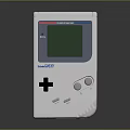 Classic White Game Boy Handheld Electronic Device With Green Screen And Cross Pad