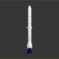 White Rocket Weapon With Blue Base And Modern Vertical Design Structure 3d model