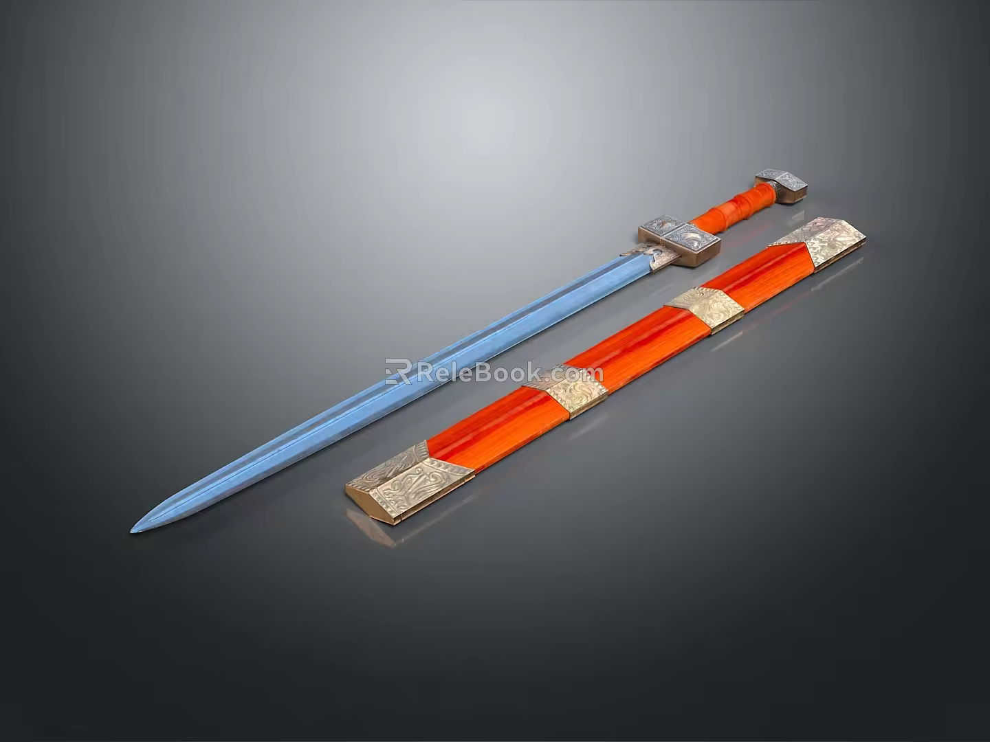 Modern Sword Officer Sword Long Sword Sheath 3d model