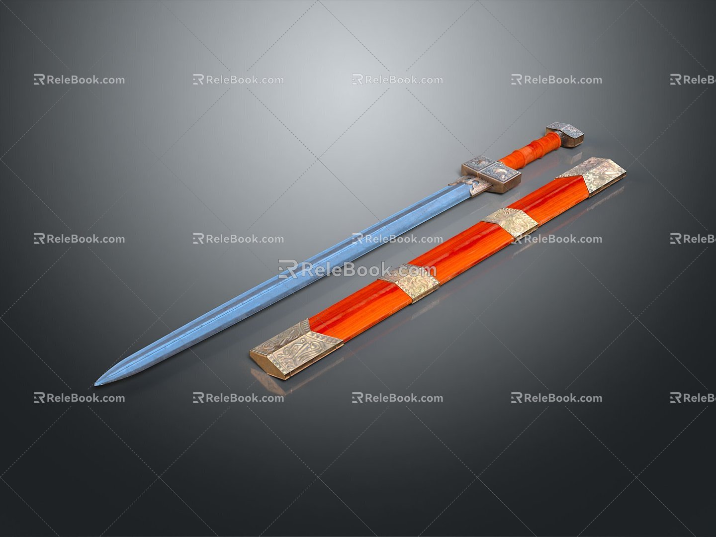 Modern Sword Officer Sword Long Sword Sheath 3d model