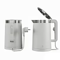 Modern White Electric Kettle With Stainless Steel Body And Open Lid Design For Daily Use