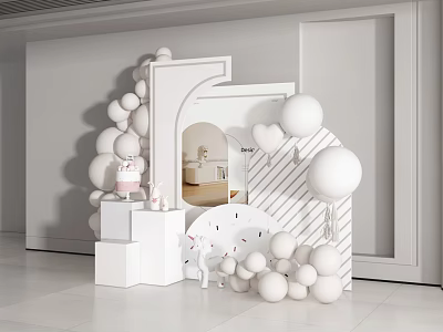 Modern Meichen Window Pin Area Balloon Meichen Balloon Photo Wall Activity Meichen Photo Wall Wedding Meichen Wedding 3d model