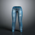 Blue Denim Jeans With Distressed Details Slim Fit Design And Back Pockets