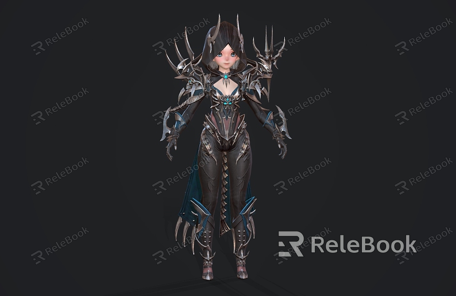 Game female warrior anime characters model