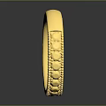 Shiny Gold Ring With Intricate Engraved Pattern On Dark Background 3d model