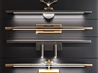 Modern Wall Lamps With Gold And Black Metal Design For Indoor Decoration 3d model