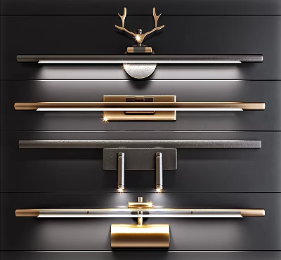 Modern Wall Lamps With Gold And Black Metal Design For Indoor Decoration 3d model