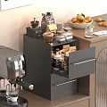 Contemporary Cafe Interior With Coffee Machine Open Drawer And Fresh Lemons On Countertop