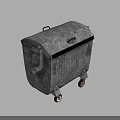 Vintage Industrial Metal Equipment Cart With Rolling Wheels And Sturdy Handle