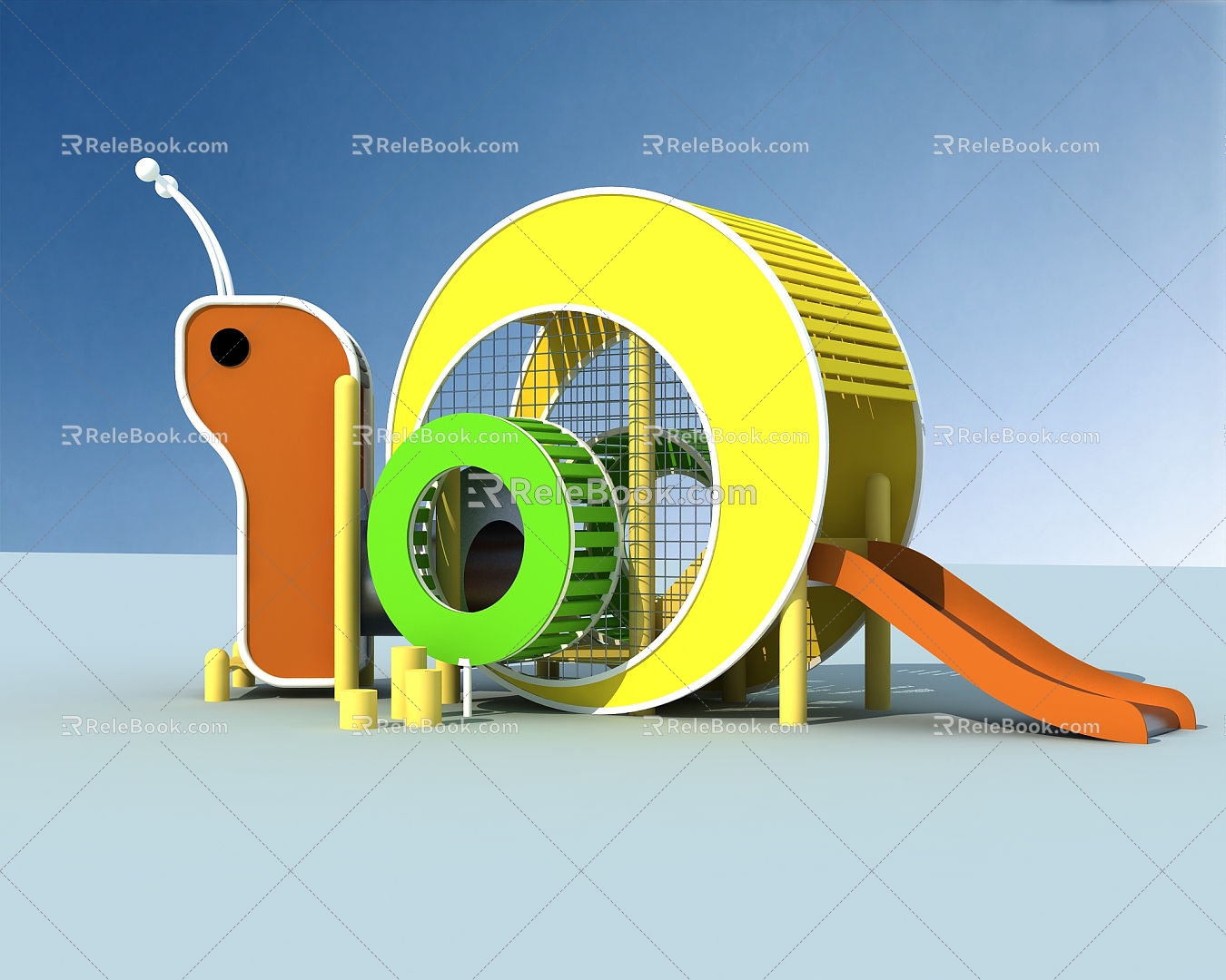 Modern slide children's play equipment 3d model