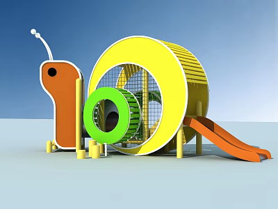 Modern slide children's play equipment 3d model
