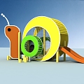 Modern slide children's play equipment 3d model