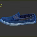 Stylish Blue Casual Shoes With Brown Trim And Light Sole For Daily Wear