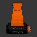 High End Sports Watch With Vibrant Orange Strap And Black Transparent Mechanical Dial