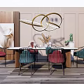 Modern Dining Table and Chair Combination Dining Table and Chair 3d model