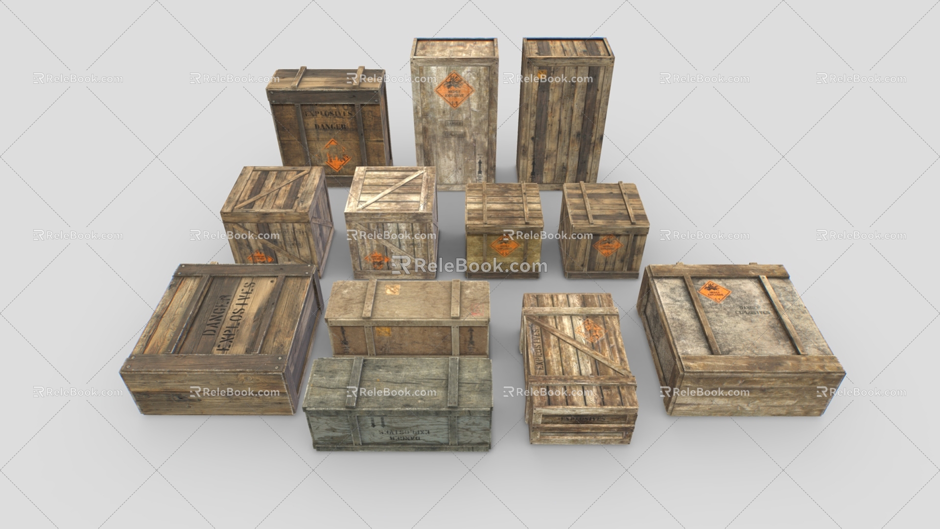 Explosive Box Wooden Box Cargo Box Cargo Box Cargo Box Cargo Container Terminal Box Low Face Number Low Mold Simple Mold Game Movie Level Realism 3d model