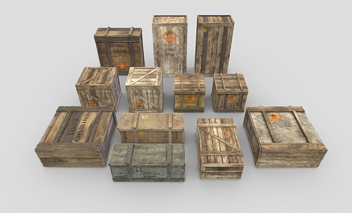 Explosive Box Wooden Box Cargo Box Cargo Box Cargo Box Cargo Container Terminal Box Low Face Number Low Mold Simple Mold Game Movie Level Realism 3d model