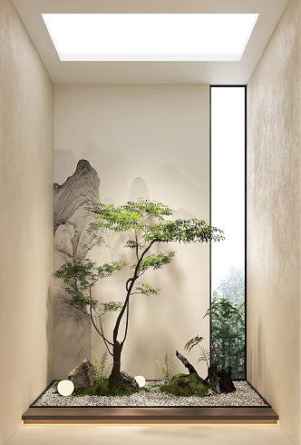 New Chinese Style Entrance End View New Chinese Style Entrance Hall Landscaping New Chinese Style Entrance View New Chinese Style Entrance Hall Landscape Background Wall New Chinese Style End View Landscape Setches 3d model