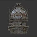 Industrial Machinery Equipment With Rustic Metal Cylinder Pipes And Control Panel
