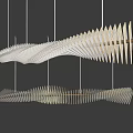 Modern Wave Shaped Layered Chandelier With Hanging Structure For Unique Interior Decoration Design 3d model