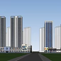 Modern High Rise Residential Building With Glass Facade Balconies And Commercial Podium