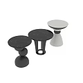 Modern Round Marble Dining Table With Black And White Unique Base Design 3d model