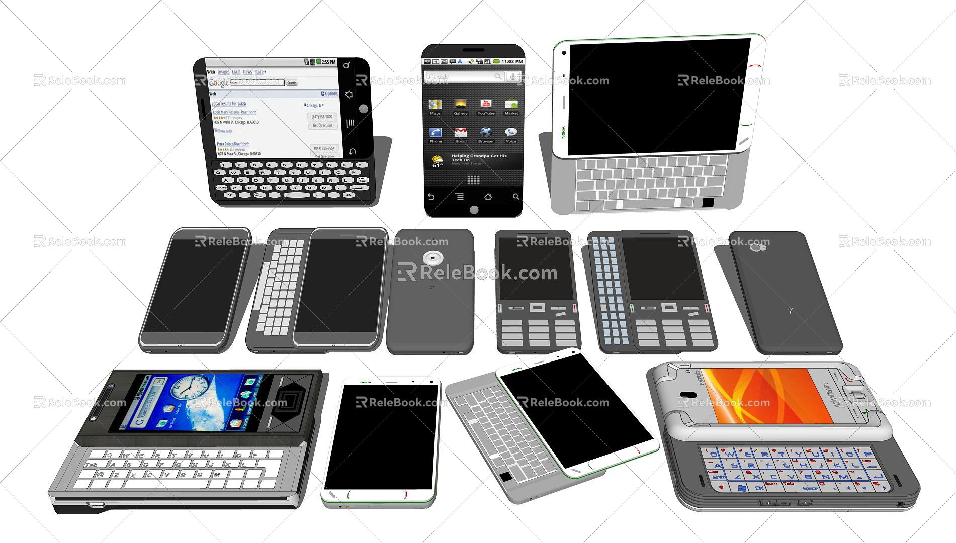 Modern mobile phone keyboard for mobile phone 3d model