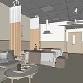 Modern Hospital Outpatient Clinic Waiting Area With Comfortable Sofa Coffee Table And Warm Lighting