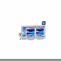 Modern Tech Style Display Cabinet With Double Screens And Dynamic Charts