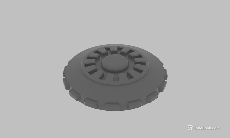 3D Rendered Grey Circular Mechanical Part With Radial Design And Serrated Edges 3d model 