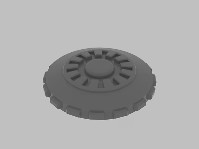 3D Rendered Grey Circular Mechanical Part With Radial Design And Serrated Edges 3d model