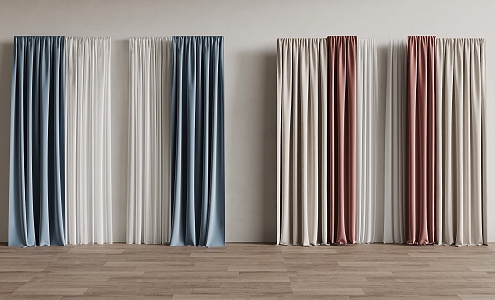 Modern Curtain Double Open Curtain 3d model