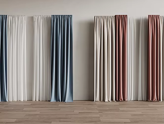 Modern Curtain Double Open Curtain 3d model