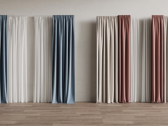 Modern Curtain Double Open Curtain 3d model