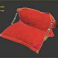 Red Durable Foldable Fabric Mat Featuring Straps And Metal Buckles