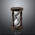 Vintage Wooden Hourglass With Ornate Carved Legs And White Sand Timer