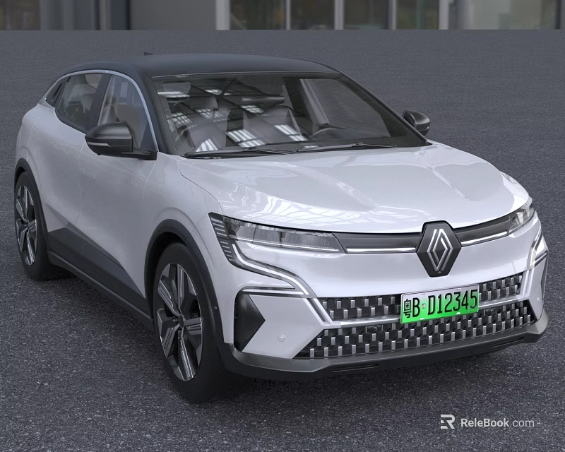 White Renault Electric SUV With Sleek Design And Modern Front Grille 3d model 