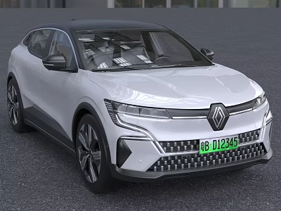 White Renault Electric SUV With Sleek Design And Modern Front Grille 3d model
