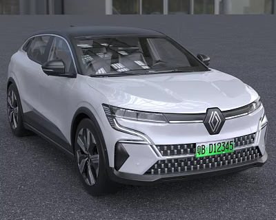 White Renault Electric SUV With Sleek Design And Modern Front Grille 3d model White Renault Electric SUV With Sleek Design And Modern Front Grille 3d model