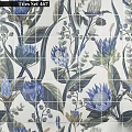 Floral Patterned Wall Tiles With Blue Protea And Green Leaves Design 3d model