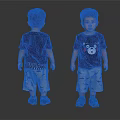 Cute Toddler Boy Wearing Black Bear Print T Shirt And Gray Shorts