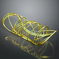 Modern Golden Decorative Furniture With Spiral Wave Metallic Structure Design