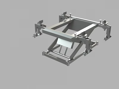 Industrial Equipment Metal Frame Support Structure With Mechanical Components And Stable Design 3d model