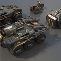 Science Fiction Armored Vehicle Transporter Armored Vehicle Motorcycle Launcher Light Tank Infantry Fighting Vehicle Low Face Number Low Model Simple Model Game Movie and TV Level 3d model