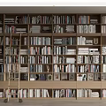 Modern Bookcase Bookshelf Ladder Ornaments Decorative Cabinet Top Bookcase 3d model