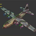 Military Camouflage Aerospace Transport Aircraft With Multi Engines And Large Wings