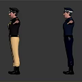 3D Uniformed Character Models With Various Colored Outfits And Outstretched Arms