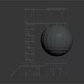 Industrial Spherical Tank Structure With Metal Framework Staircases And Platforms