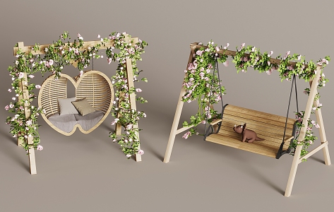 Outdoor Swing Chair Courtyard Swing 3d model