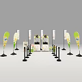 Popular Photo Check In Spot With Decorative Flags Booth And Signage